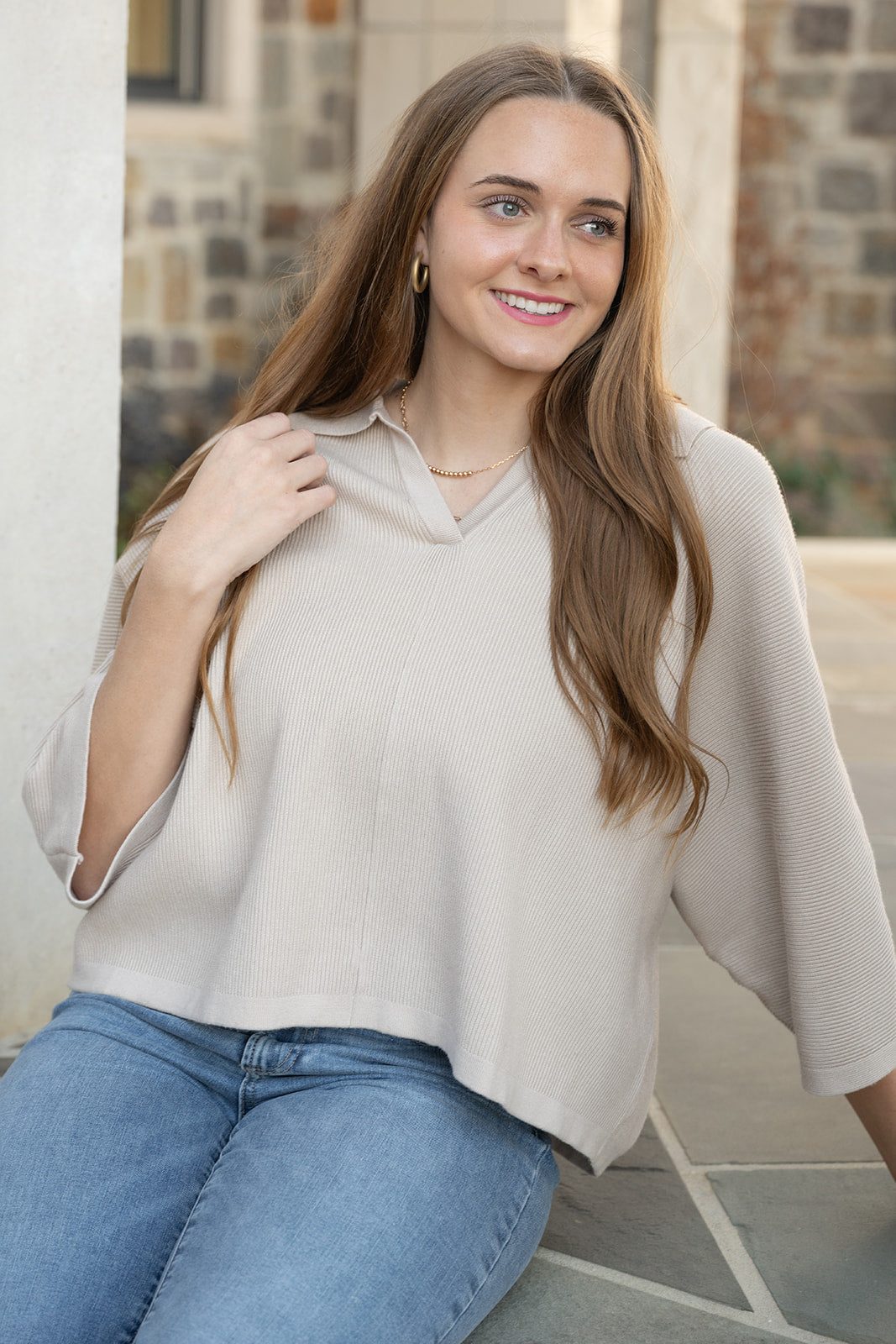 Stones Left Unturned Top-Long Sleeves-Podos Boutique, a Women's Fashion Boutique Located in Calera, AL
