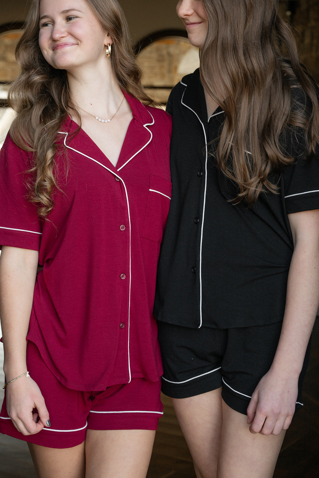 Classic Short Pajama Set-Lounge Wear-Podos Boutique, a Women's Fashion Boutique Located in Calera, AL