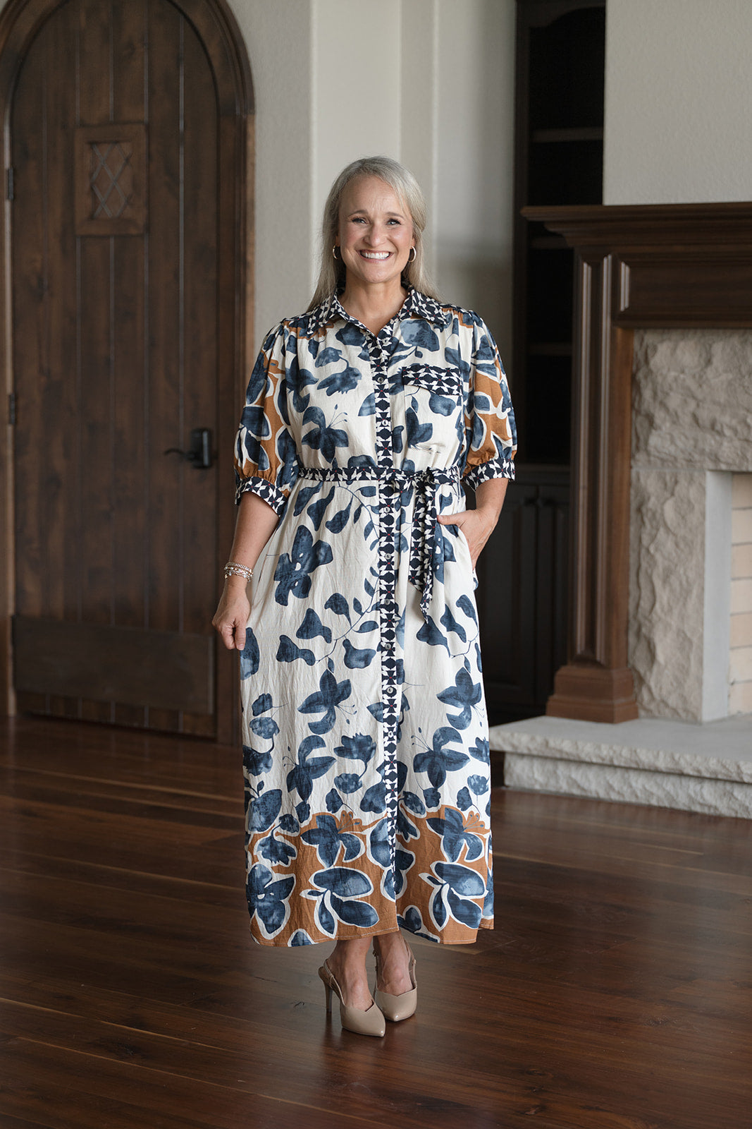 Nothing But Gratitude Dress-Midi Dresses-Podos Boutique, a Women's Fashion Boutique Located in Calera, AL