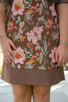 Autumn Floral Dress-Short Dresses-Podos Boutique, a Women's Fashion Boutique Located in Calera, AL