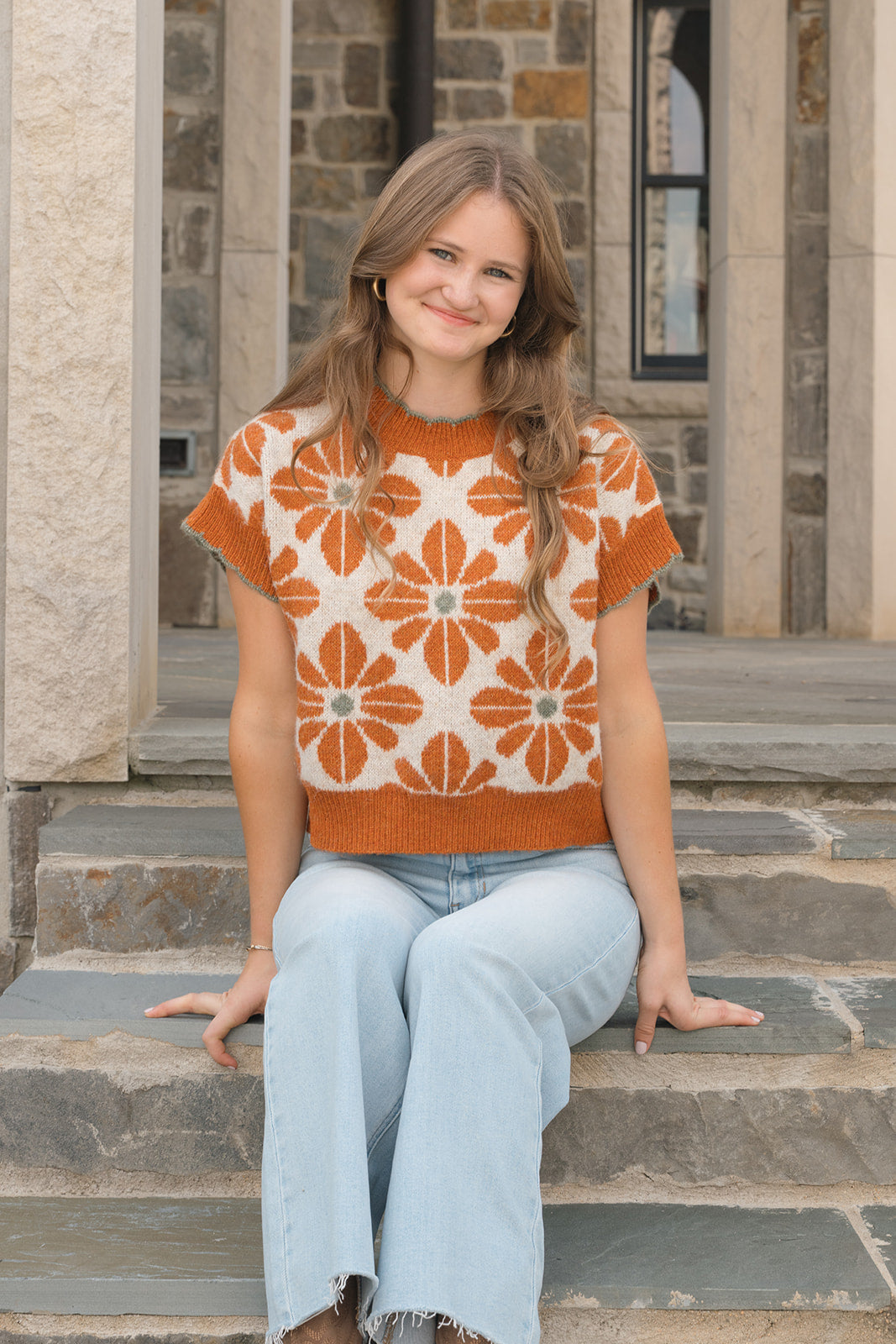 Always Smiling Top-Short Sleeves-Podos Boutique, a Women's Fashion Boutique Located in Calera, AL