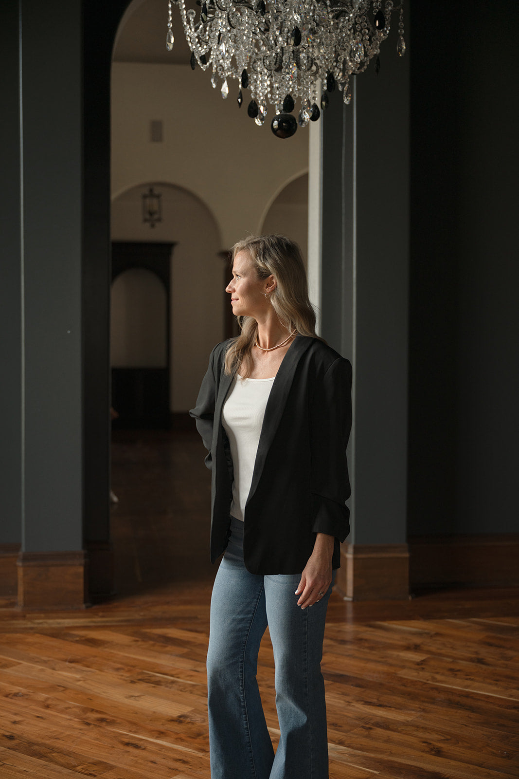 Ruched Sleeve Open Blazer-Blazers-Podos Boutique, a Women's Fashion Boutique Located in Calera, AL