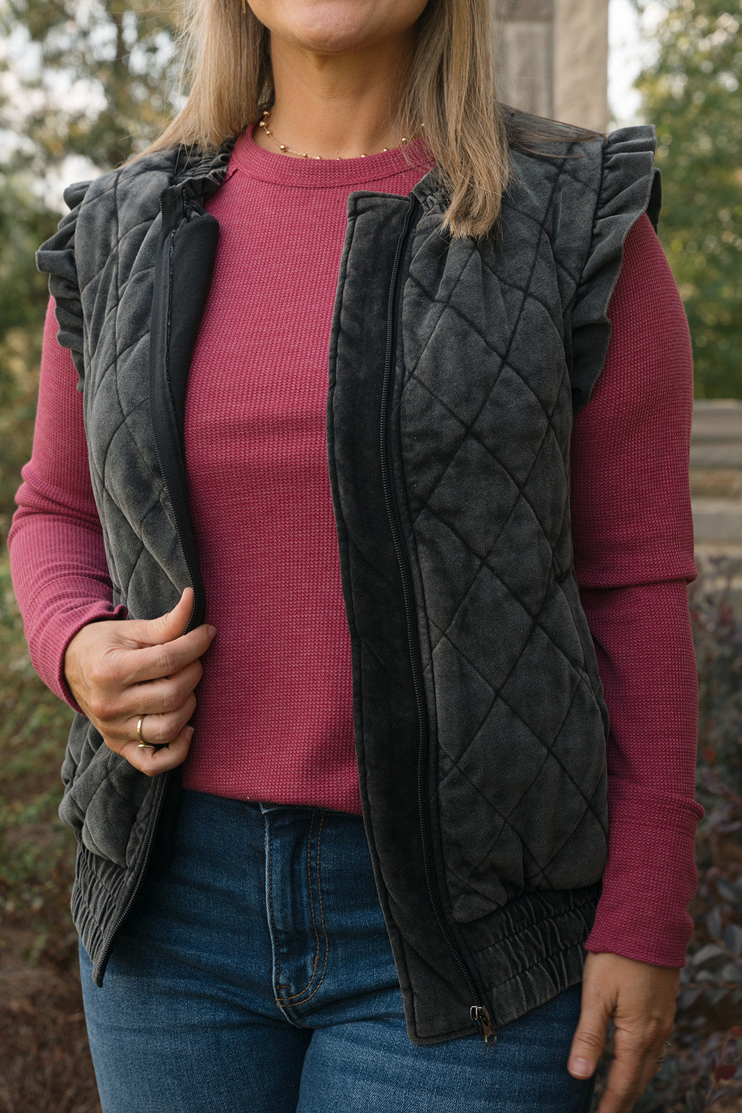 Katydid Quilted Vest-Vests-Podos Boutique, a Women's Fashion Boutique Located in Calera, AL
