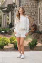 Fleece Sweatshirt and Short Set-Lounge Wear-Podos Boutique, a Women's Fashion Boutique Located in Calera, AL