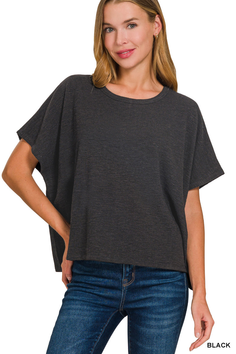 Comfy Slub Tee-Fashion Tops-Podos Boutique, a Women's Fashion Boutique Located in Calera, AL