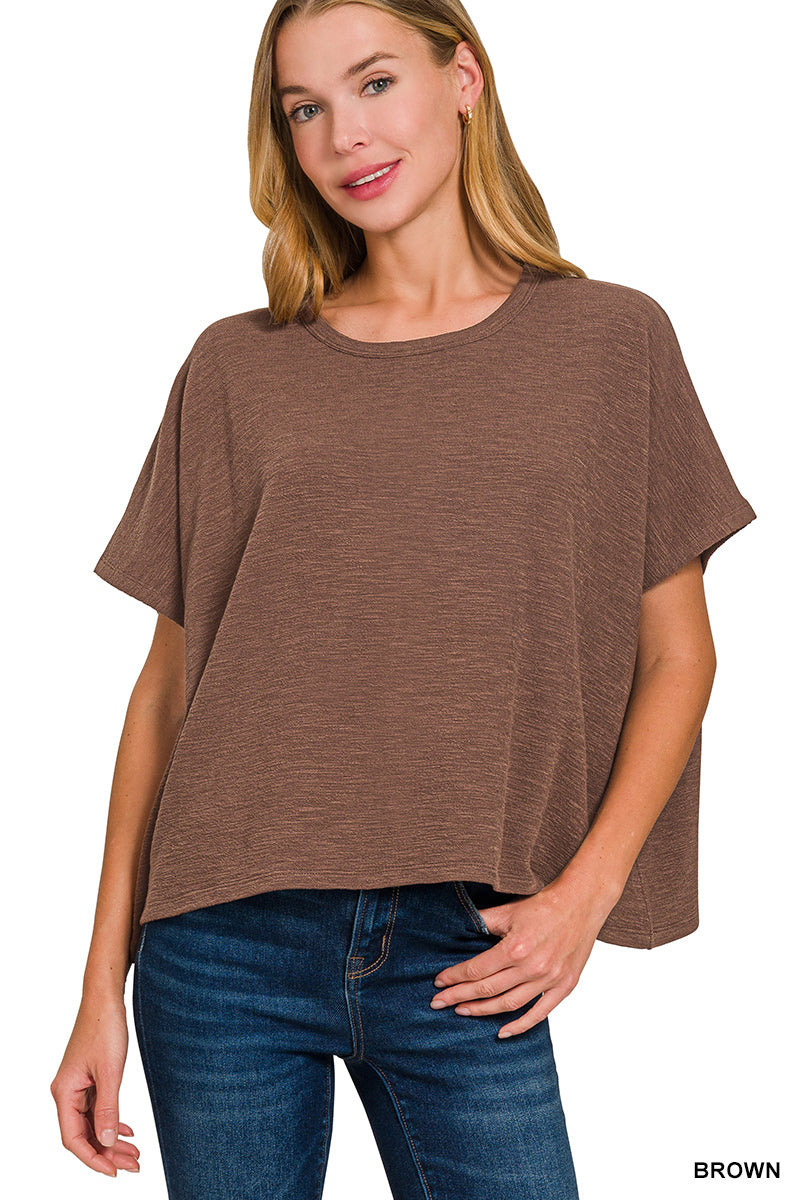 Comfy Slub Tee-Fashion Tops-Podos Boutique, a Women's Fashion Boutique Located in Calera, AL