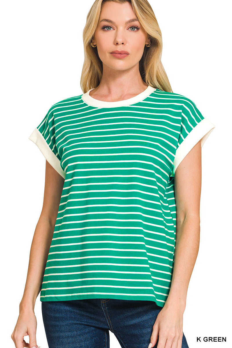 Stripes Everywhere Top-Fashion Tops-Podos Boutique, a Women's Fashion Boutique Located in Calera, AL