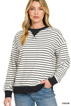 Striped Banded Pullover-Pullover-Podos Boutique, a Women's Fashion Boutique Located in Calera, AL