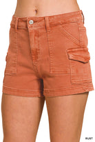 Utility Pocket Denim Shorts-Shorts-Podos Boutique, a Women's Fashion Boutique Located in Calera, AL