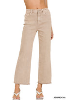 High Rise Acid Wash Frayed Hem Bootcut Jeans-Jeans-Podos Boutique, a Women's Fashion Boutique Located in Calera, AL