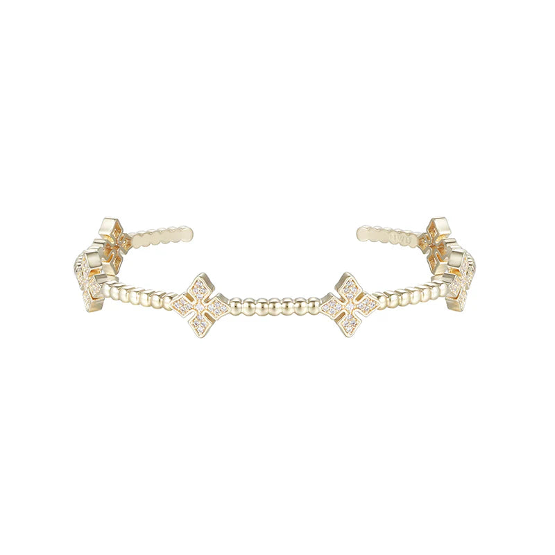 Radiant Cross Station Mini Cuff Bracelet-Bracelets, Jewelry-Podos Boutique, a Women's Fashion Boutique Located in Calera, AL