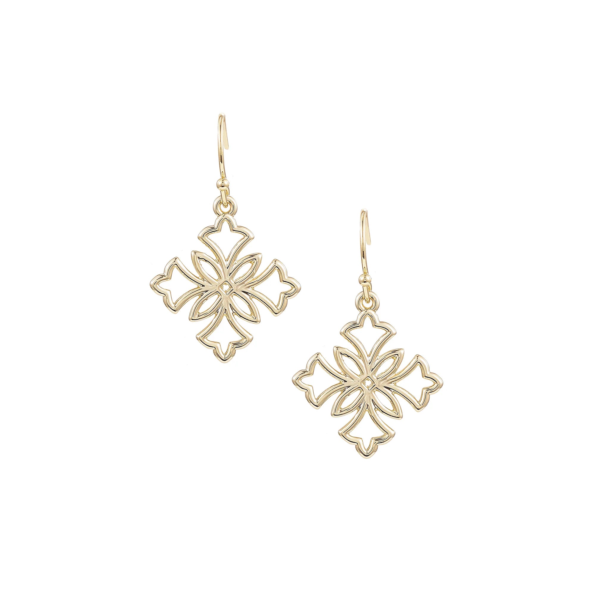 Heirloom Cross Drop Earrings-Earrings-Podos Boutique, a Women's Fashion Boutique Located in Calera, AL
