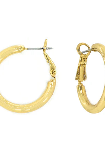 Maya J Mini Charm Large Hoop Earrings-Podos Boutique, a Women's Fashion Boutique Located in Calera, AL