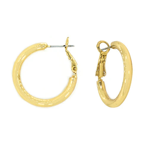 Maya J Mini Charm Large Hoop Earrings-Podos Boutique, a Women's Fashion Boutique Located in Calera, AL