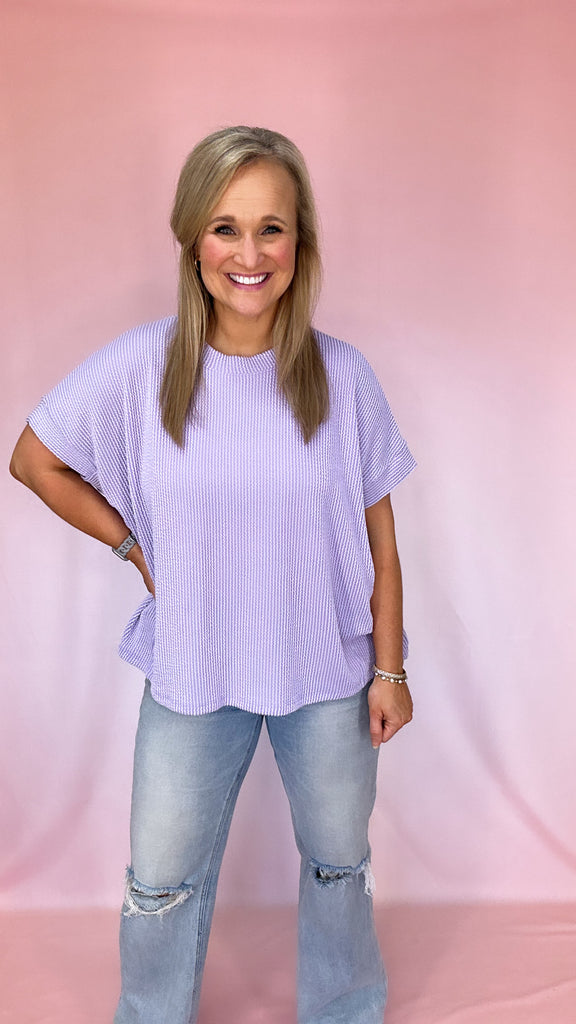 Ribbed Asymmetrical Top-Short Sleeves-Podos Boutique, a Women's Fashion Boutique Located in Calera, AL