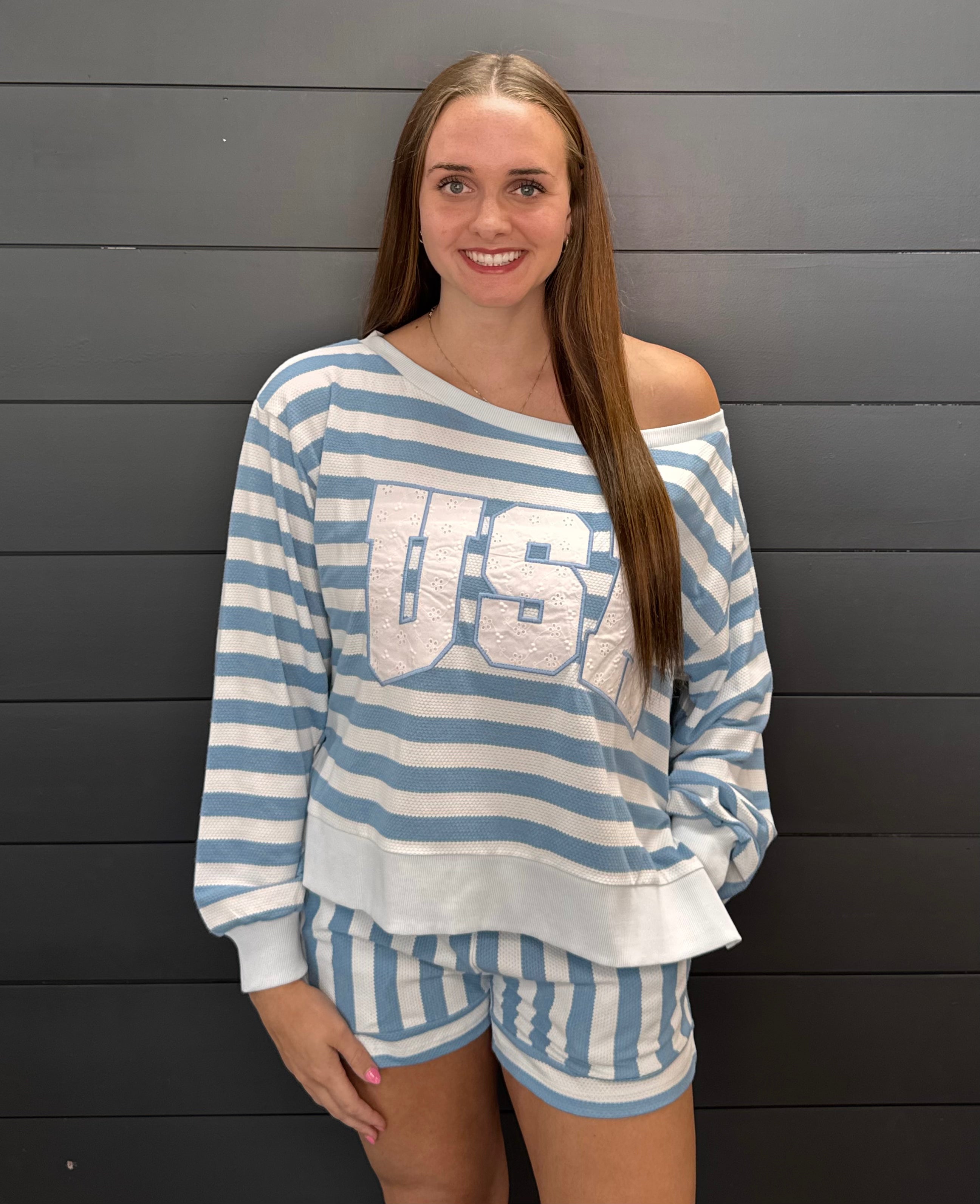 Simply Southern Striped USA Set-Sets-Podos Boutique, a Women's Fashion Boutique Located in Calera, AL