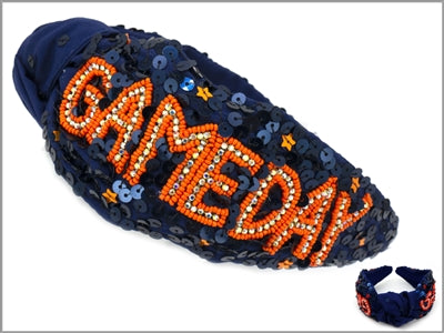 Navy/Orange Sequin Headband-Podos Boutique, a Women's Fashion Boutique Located in Calera, AL