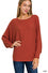 Ribbed Batwing Boatneck Sweater-Sweaters-Podos Boutique, a Women's Fashion Boutique Located in Calera, AL