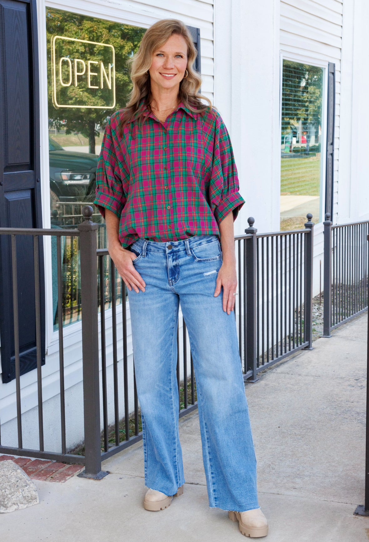 Plaid Haven-Fashion Tops-Podos Boutique, a Women's Fashion Boutique Located in Calera, AL