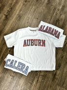 Game Day Gingham Boxy Tee-Graphic Tees-Podos Boutique, a Women's Fashion Boutique Located in Calera, AL