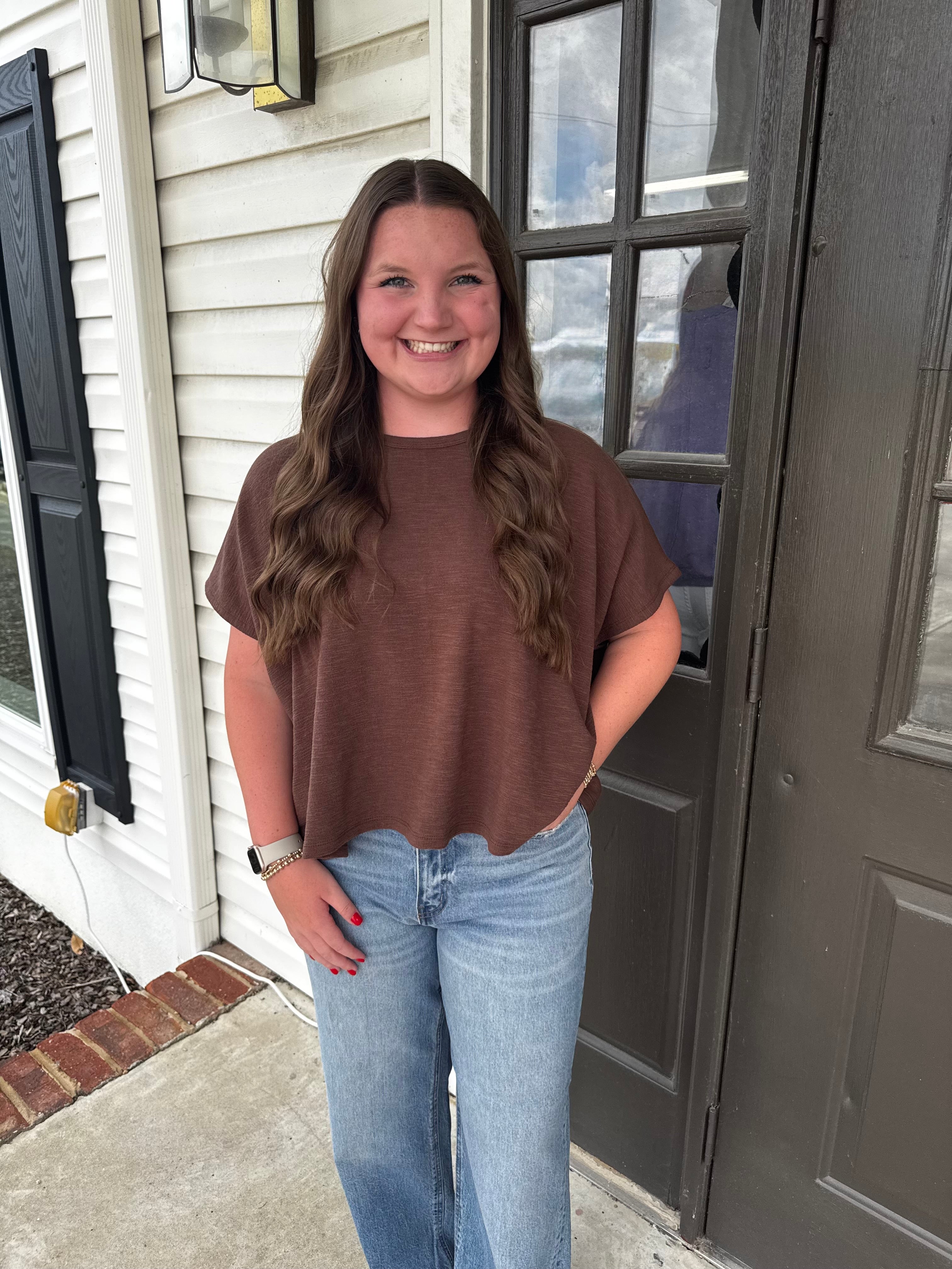 Comfy Slub Tee-Fashion Tops-Podos Boutique, a Women's Fashion Boutique Located in Calera, AL