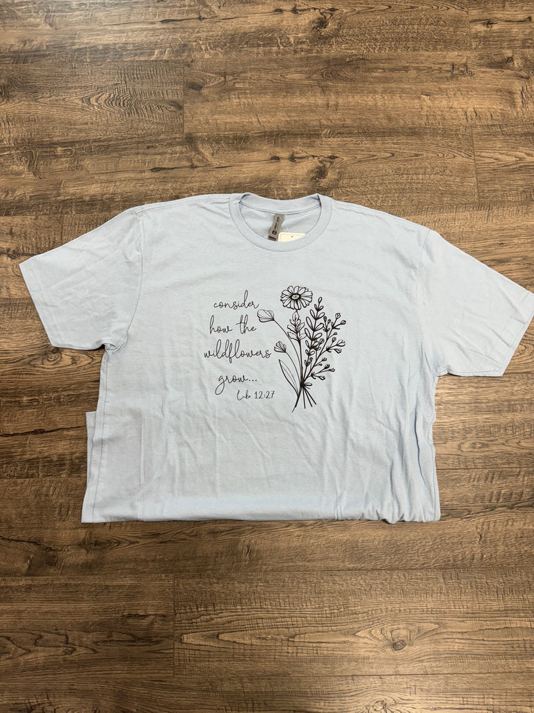 Consider the Wildflowers Graphic T-Shirt-Graphic Tees-Podos Boutique, a Women's Fashion Boutique Located in Calera, AL