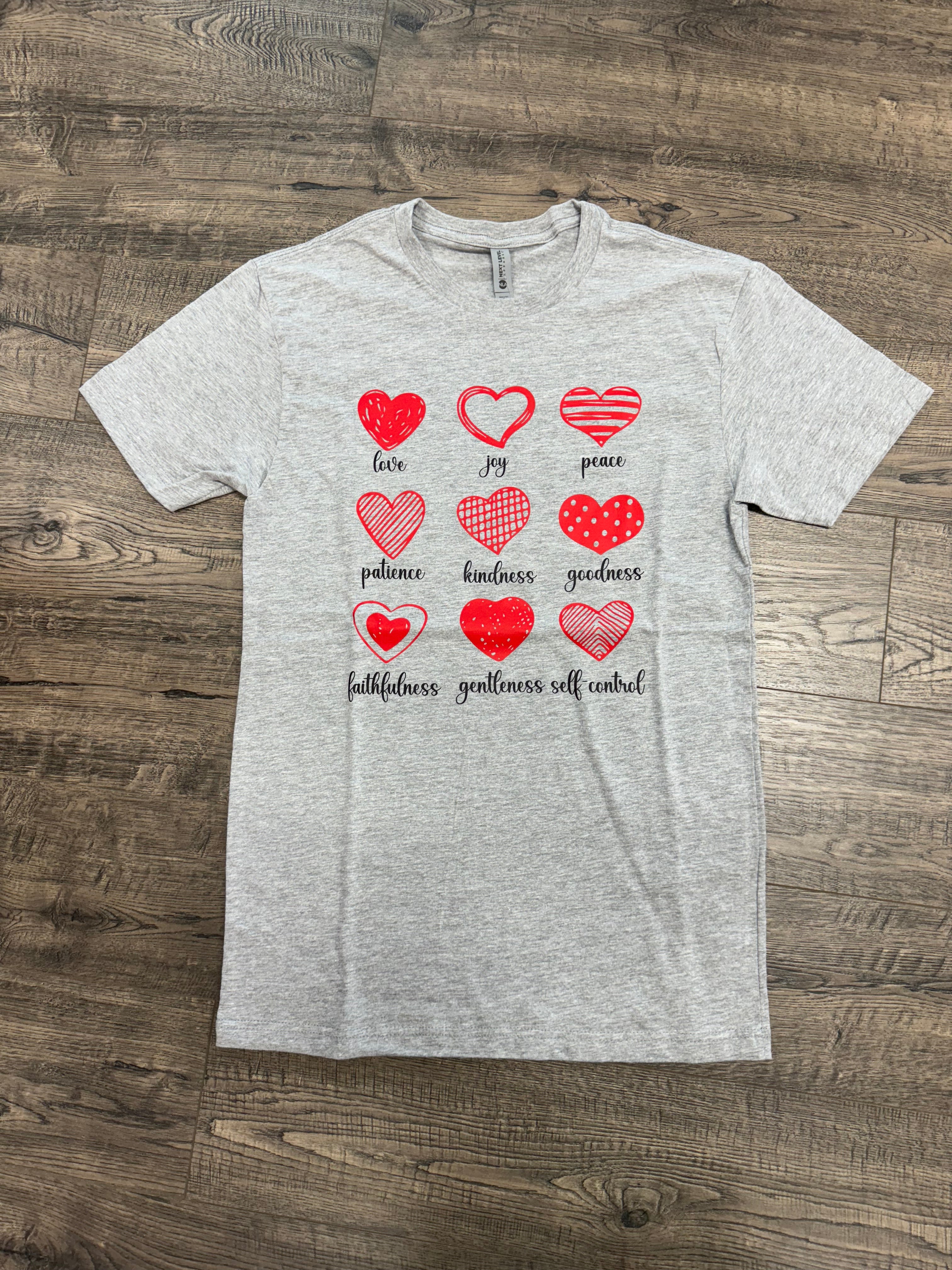 FruitofSpirit Hearts-Graphic Tees-Podos Boutique, a Women's Fashion Boutique Located in Calera, AL