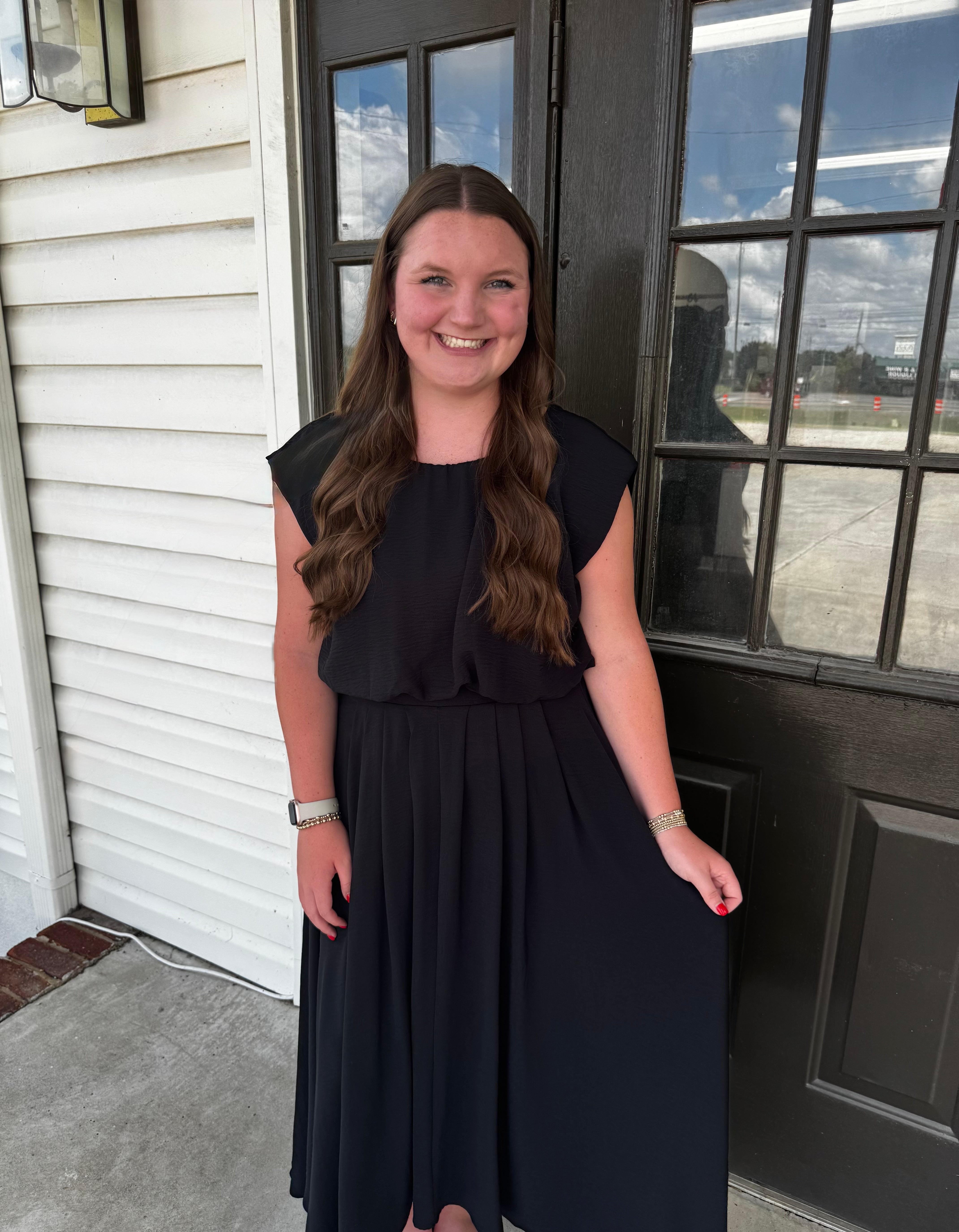 Blu Pepper Pleated Midi-Skirts-Podos Boutique, a Women's Fashion Boutique Located in Calera, AL