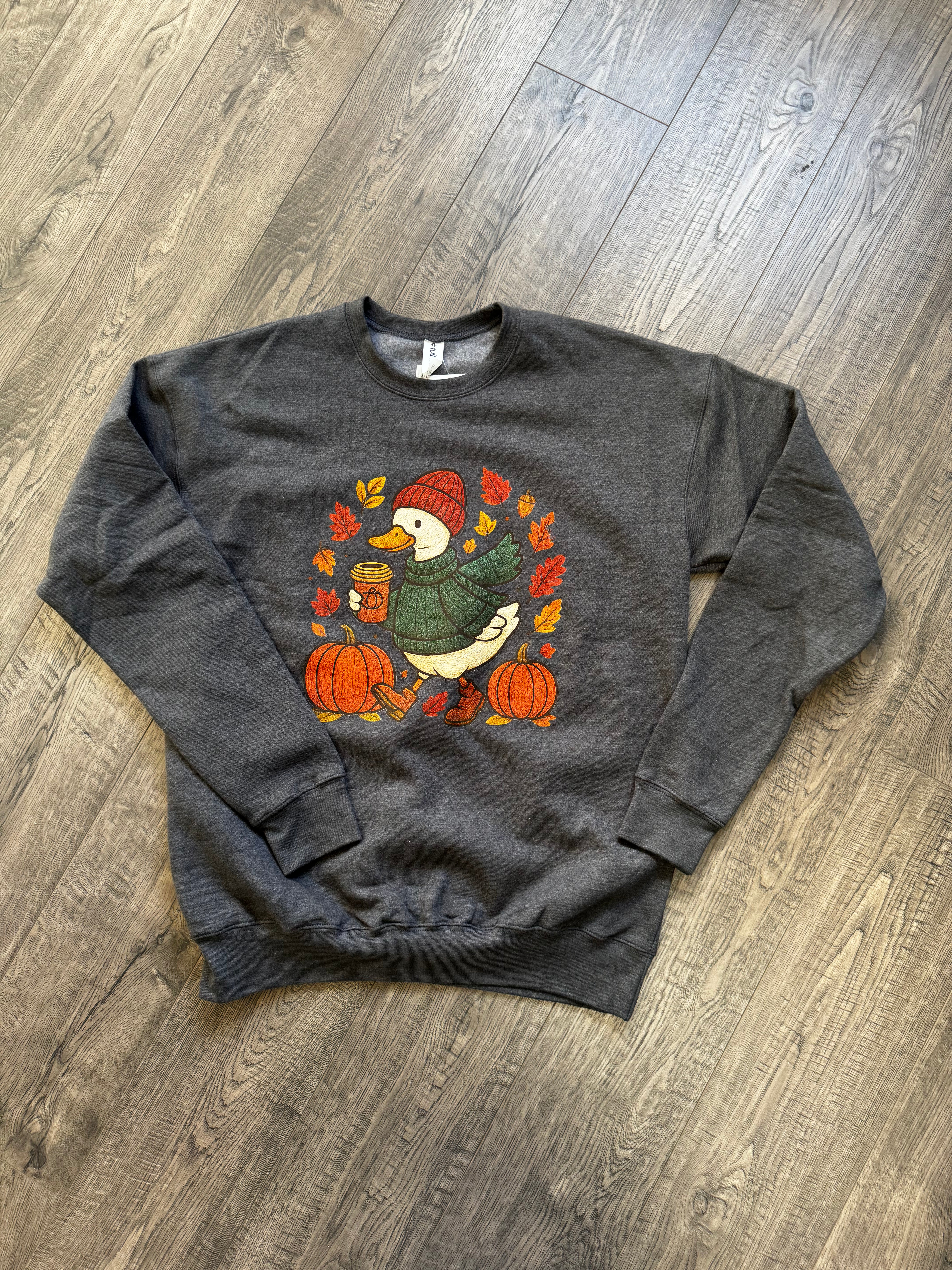 Duck Into Fall Sweatshirt-Graphic Sweatshirts-Podos Boutique, a Women's Fashion Boutique Located in Calera, AL