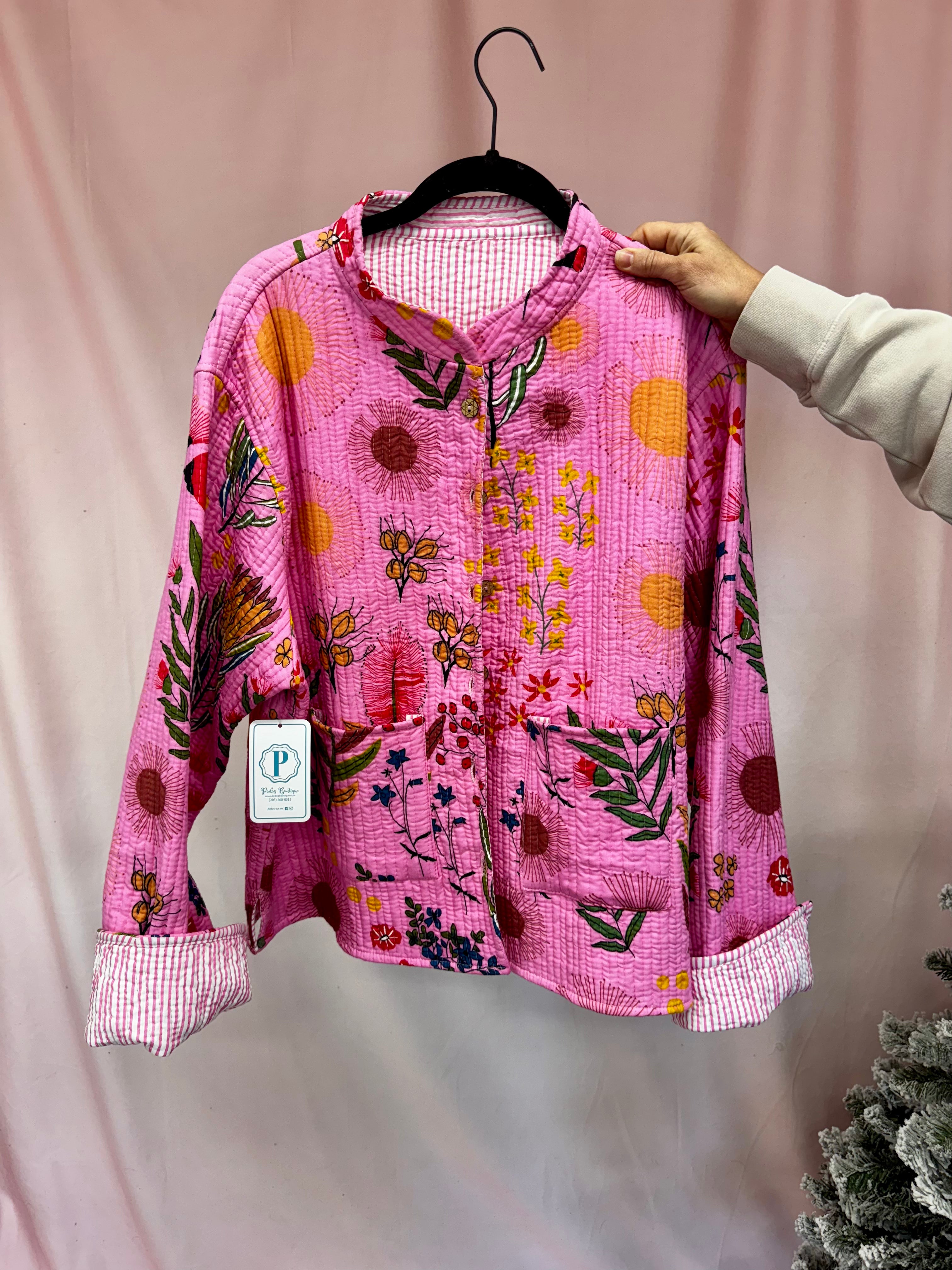 Quilted Jacket-Jackets-Podos Boutique, a Women's Fashion Boutique Located in Calera, AL
