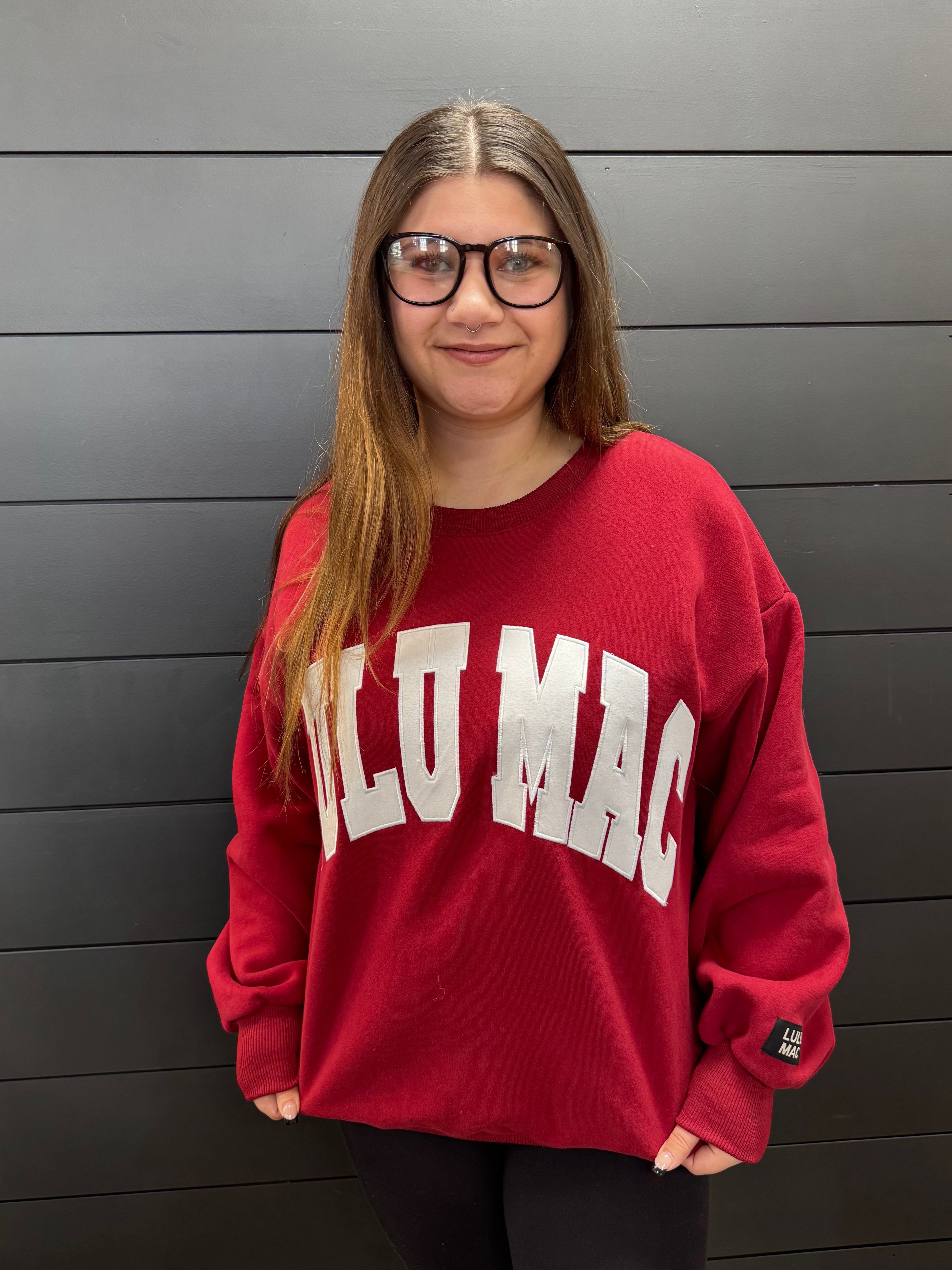 Lulu Mac Embroidered Sweatshirt-Sweatshirts-Podos Boutique, a Women's Fashion Boutique Located in Calera, AL