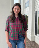 Plaid Haven-Fashion Tops-Podos Boutique, a Women's Fashion Boutique Located in Calera, AL