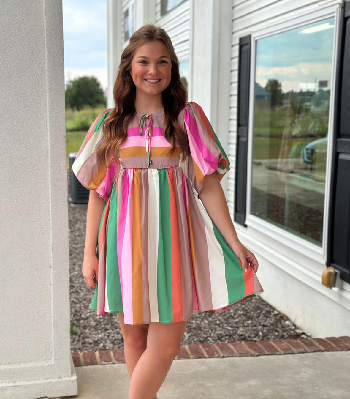 Harvest Hues-Short Dresses-Podos Boutique, a Women's Fashion Boutique Located in Calera, AL