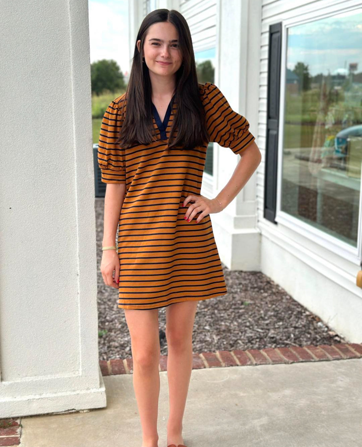 Copper Glow-Short Dresses-Podos Boutique, a Women's Fashion Boutique Located in Calera, AL