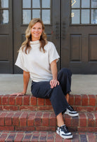 Perfectly Shirred Sweater-Podos Boutique, a Women's Fashion Boutique Located in Calera, AL