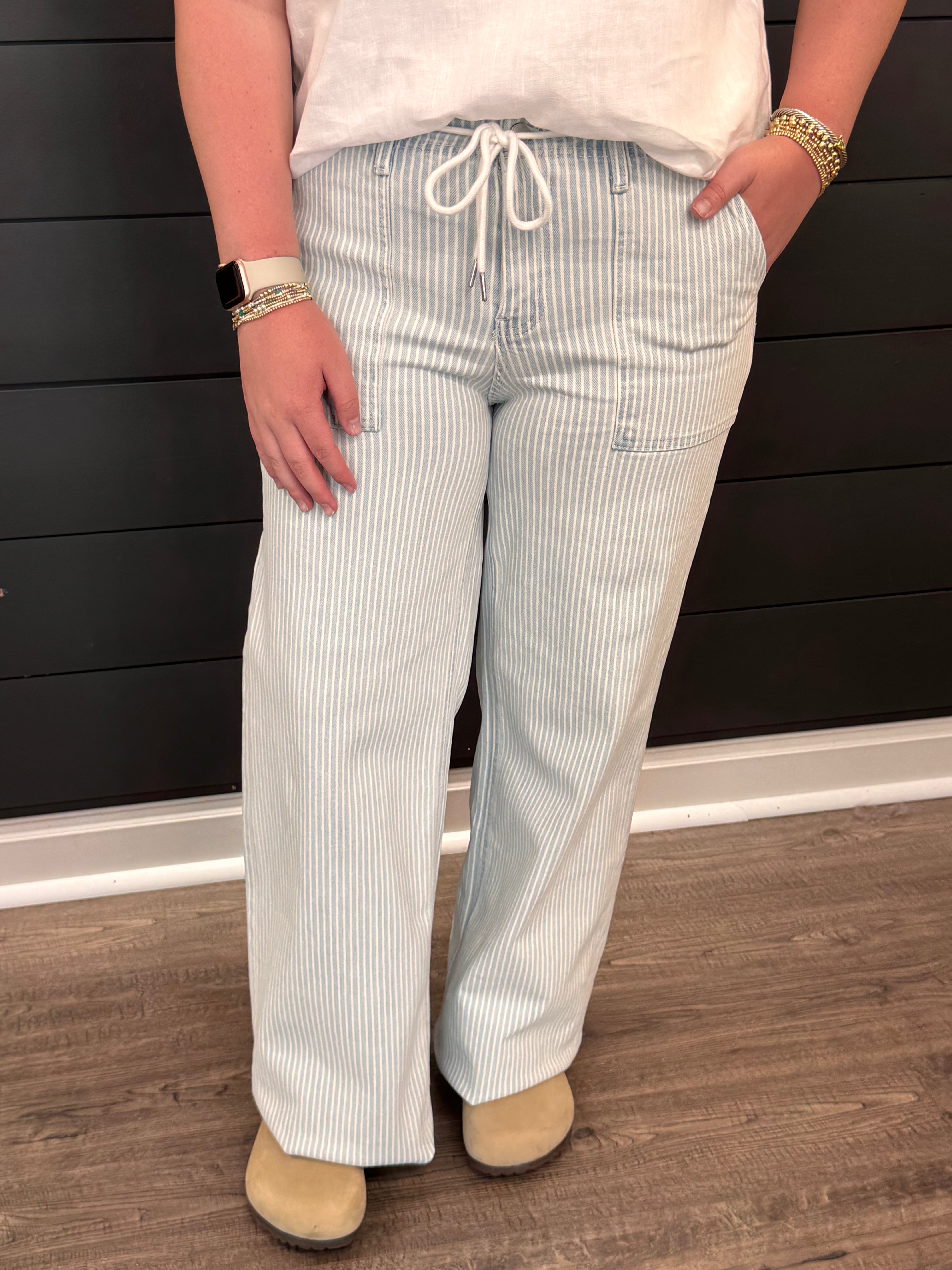 Vervet Stripe Jeans-Jeans-Podos Boutique, a Women's Fashion Boutique Located in Calera, AL