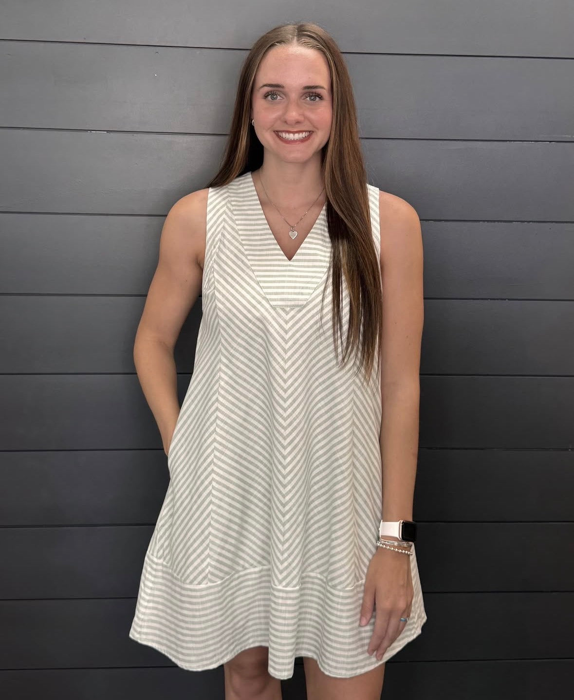 Sunday Stripes Dress-Short Dresses-Podos Boutique, a Women's Fashion Boutique Located in Calera, AL
