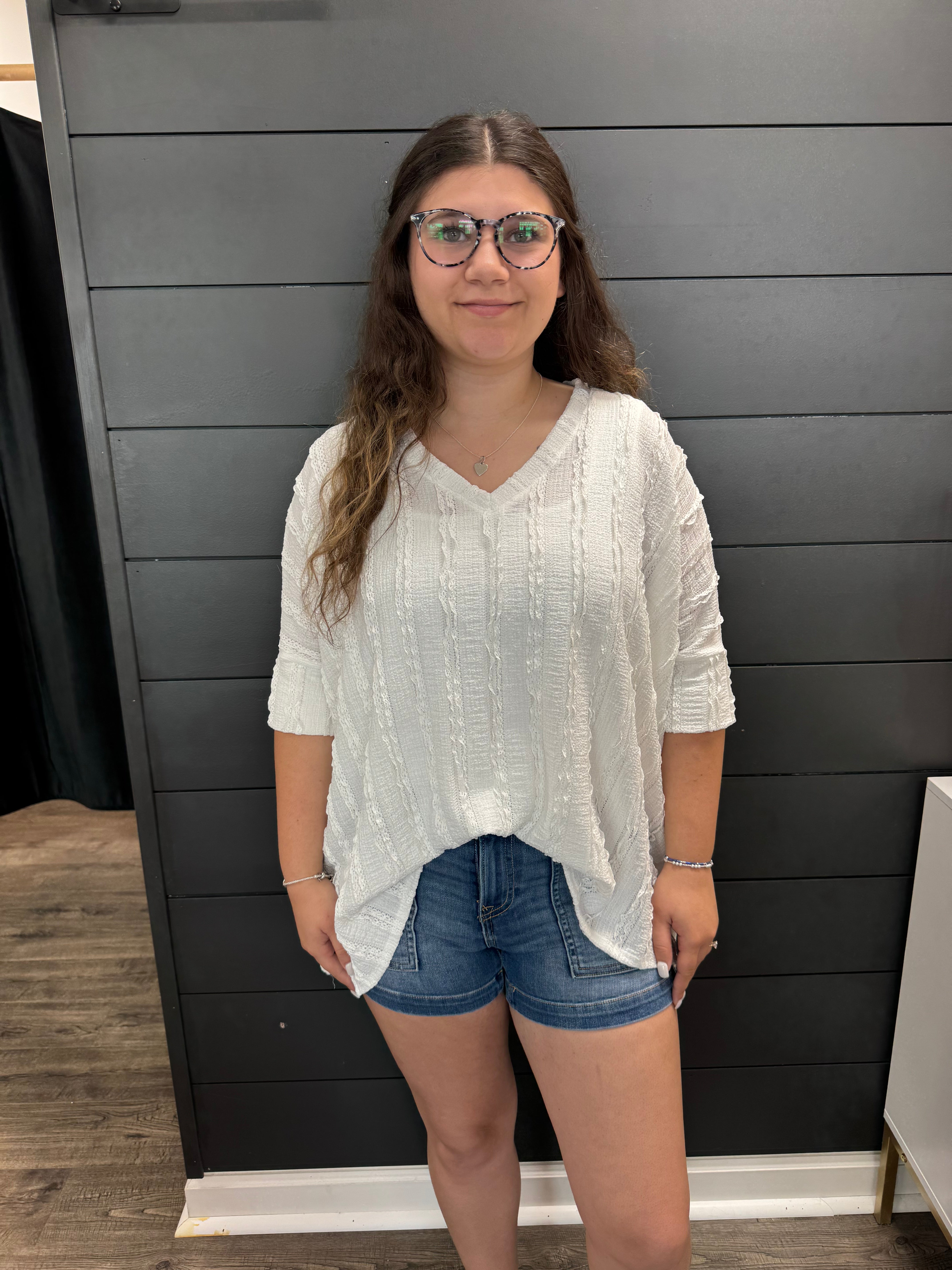 Oversized Lace Top-Fashion Tops-Podos Boutique, a Women's Fashion Boutique Located in Calera, AL