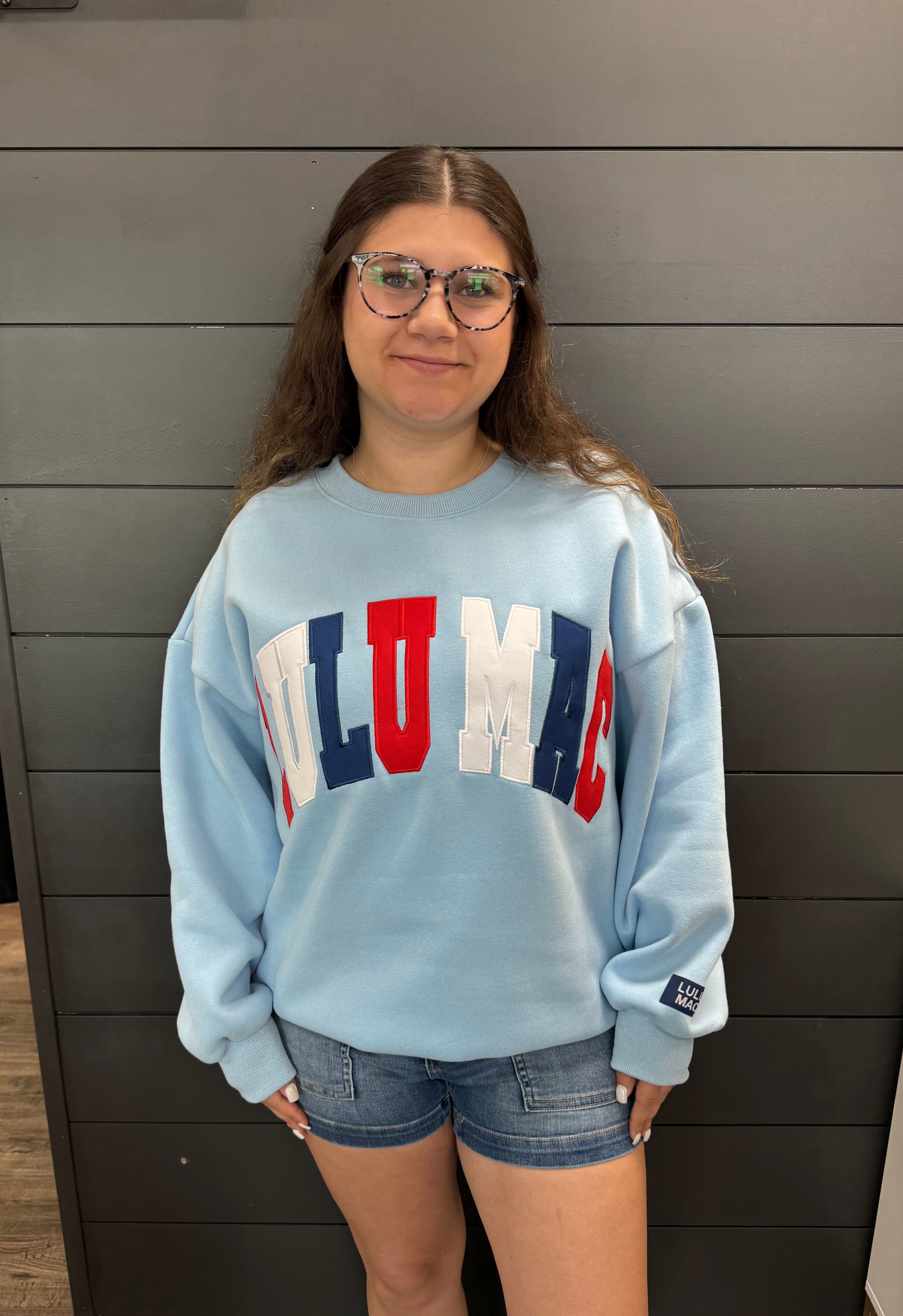 Lulu Mac Embroidered Sweatshirt-Sweatshirts-Podos Boutique, a Women's Fashion Boutique Located in Calera, AL