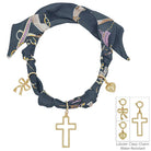 Knotted Scarf Necklace - 3 Charms-Jewelry-Podos Boutique, a Women's Fashion Boutique Located in Calera, AL