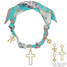 Knotted Scarf Necklace - 3 Charms-Jewelry-Podos Boutique, a Women's Fashion Boutique Located in Calera, AL