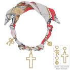 Knotted Scarf Necklace - 3 Charms-Jewelry-Podos Boutique, a Women's Fashion Boutique Located in Calera, AL