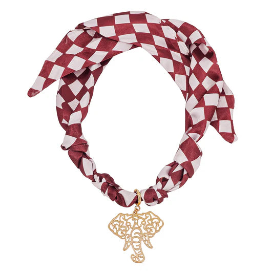 Game Day Scarf Necklace w/ Elephant Charm-Jewelry-Podos Boutique, a Women's Fashion Boutique Located in Calera, AL