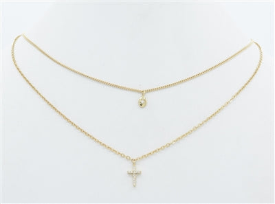 Rhinestone Cross Necklace-Podos Boutique, a Women's Fashion Boutique Located in Calera, AL