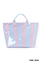 Striped Tote Bag-Bags-Podos Boutique, a Women's Fashion Boutique Located in Calera, AL