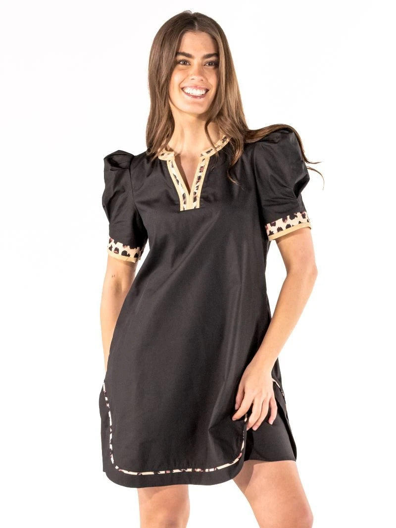 The Wild Side Puff Sleeve Dress-Short Dresses-Podos Boutique, a Women's Fashion Boutique Located in Calera, AL
