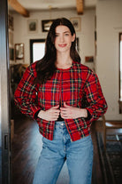 Royal Stewart Christmas Plaid Quilted Jacket-Jackets-Podos Boutique, a Women's Fashion Boutique Located in Calera, AL