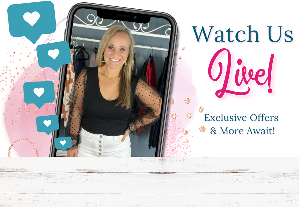 Watch us live! Exclusive offers, try on sessions & more await! | Podos Boutique