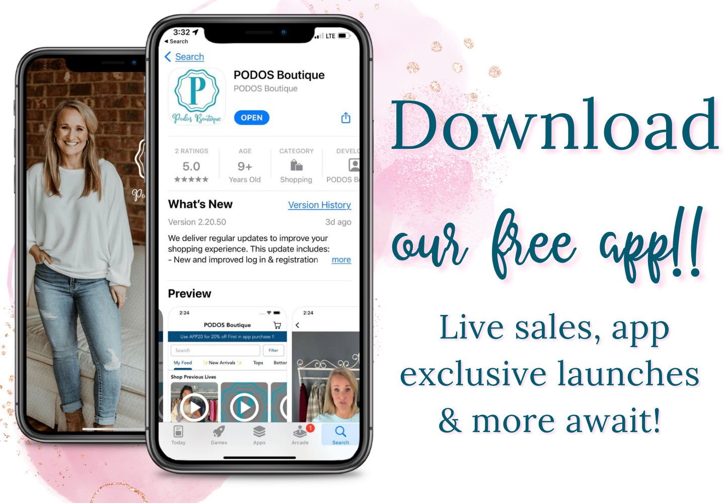 Download our free app!! Live sales, app exclusive launches & more await!