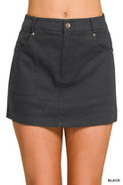 Cotton Twill Black Skort-skort-Podos Boutique, a Women's Fashion Boutique Located in Calera, AL
